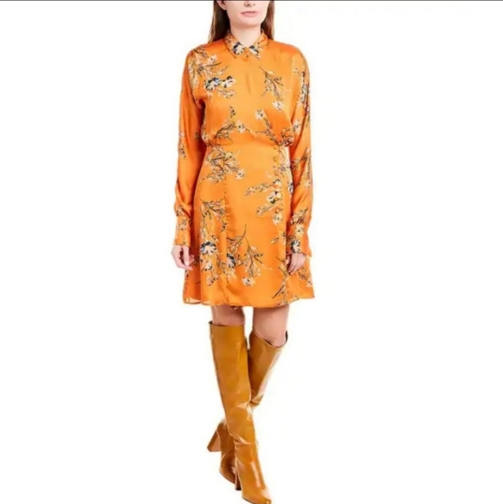 EQUIPMENT HARMON SATIN FLORAL PRINT WRAP Dress